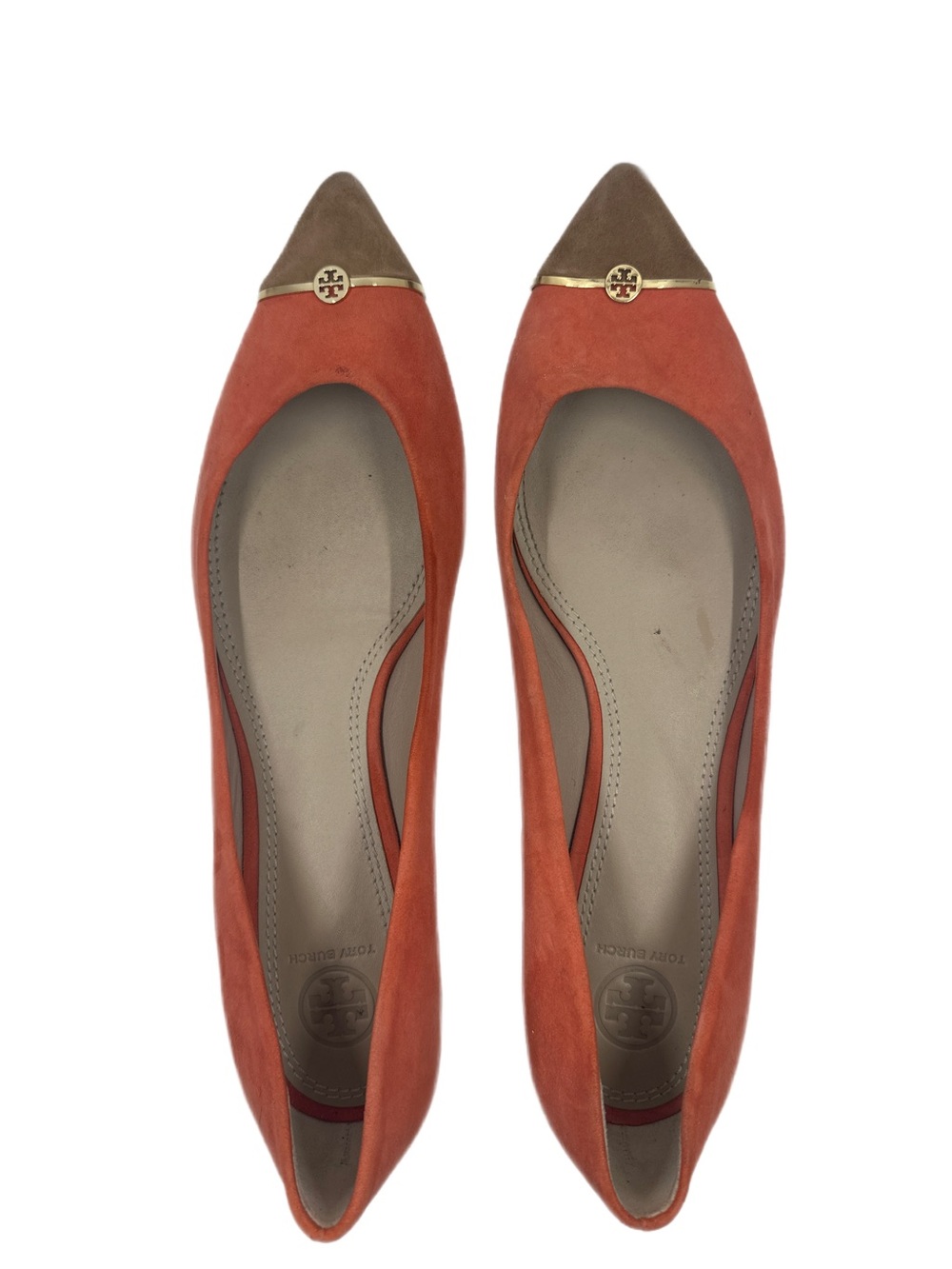 Tory Burch Colorblock Suede Pointed-Toe Flats Size 11M